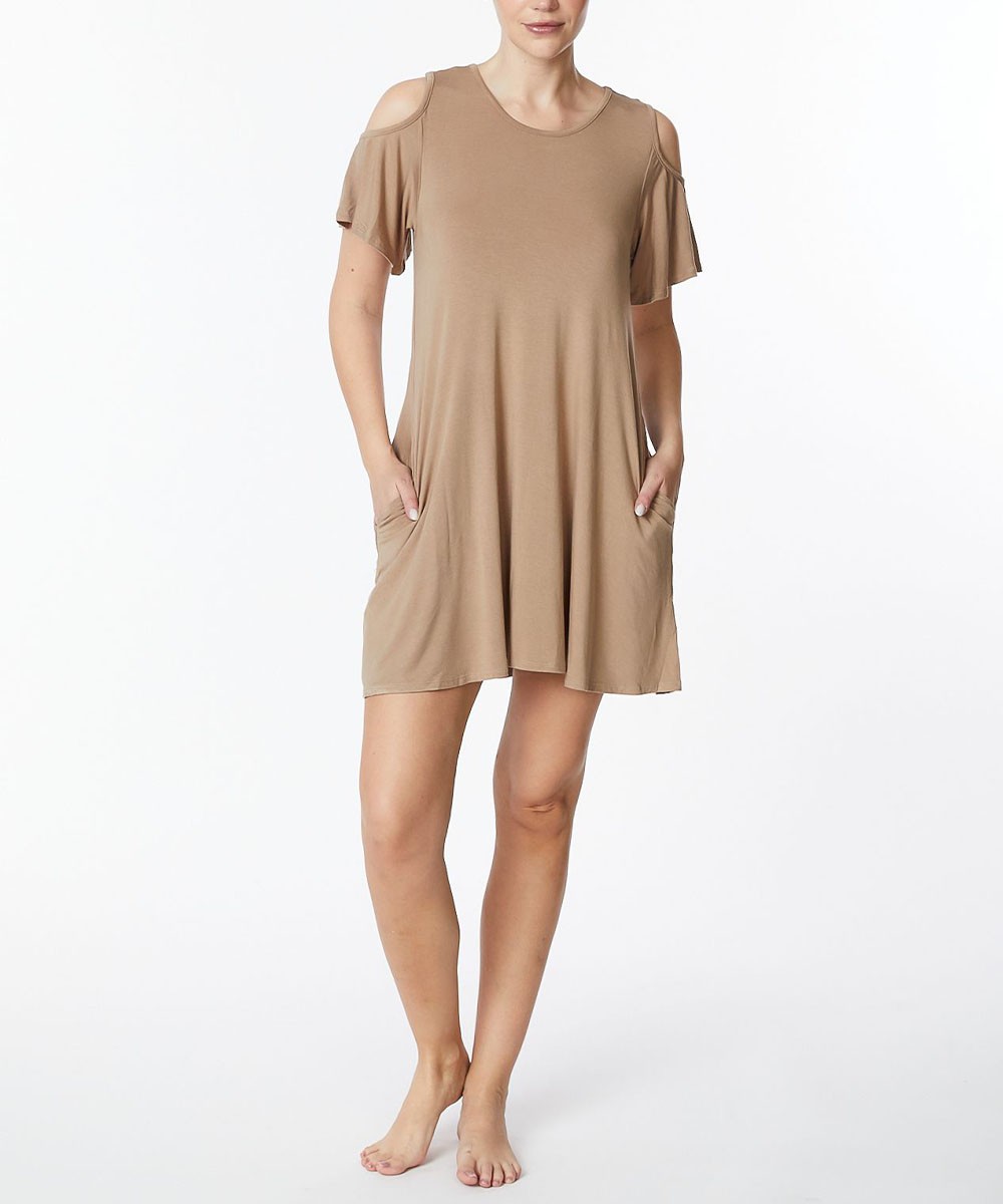 Bamboo cold shoulder dress